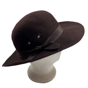 Toucan New York Los Angeles Wool Floppy Hat 7.5" Dia. USA WPL 4384  Ribbon Vent